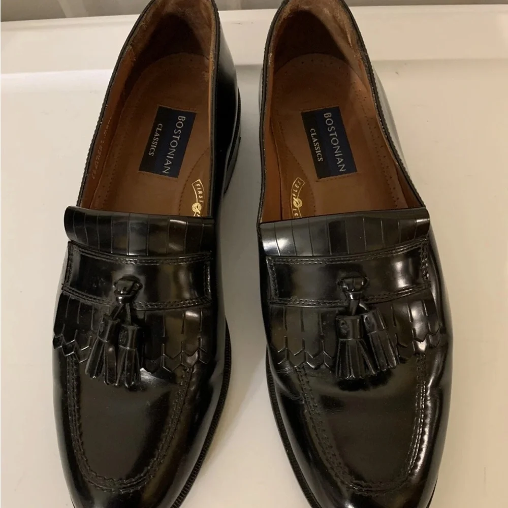 Bostonian mens‎ sz 10M Evanston Classic Black Tassel kiltie Loafers